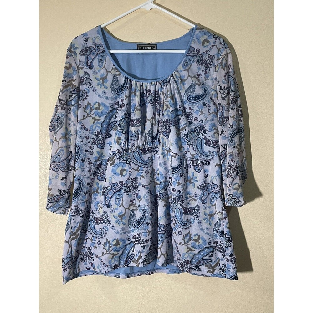 Elements Paisley Print Blouse 2xl Ladies